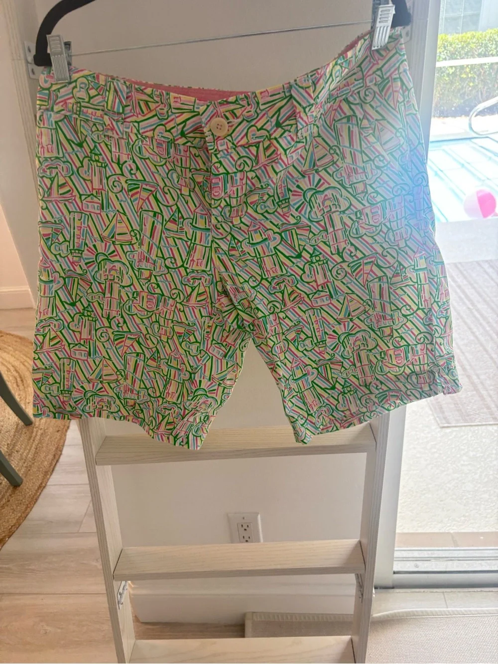 Lilly Pulitzer Women’s Patterned Cotton-Blend Shorts in Pink & Green